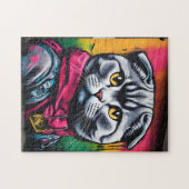 Puzzle Graffiti Art of a Scottish Fold Cat (Horizontal)