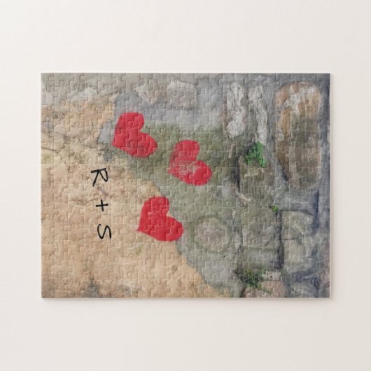 Puzzle Graffiti de monogramme de coeur (Horizontal)