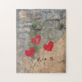 Puzzle Graffiti de monogramme de coeur (Vertical)