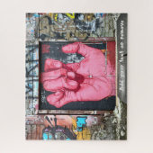 Puzzle graffiti d'une main rose cool, (Vertical)