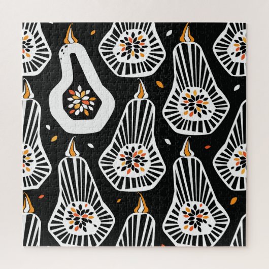 Puzzle Graines Citrouilles stylisées : Conception transpa (Vertical)