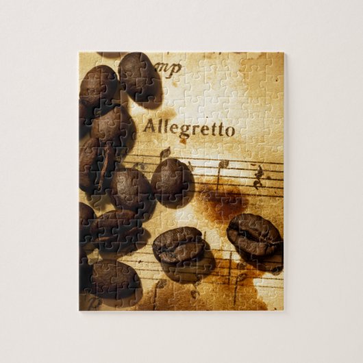 Puzzle Grains de café et notes de musique (Vertical)