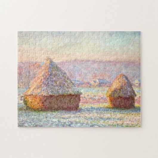 Puzzle Grainstaches Blanc Frost Monet Art (Horizontal)