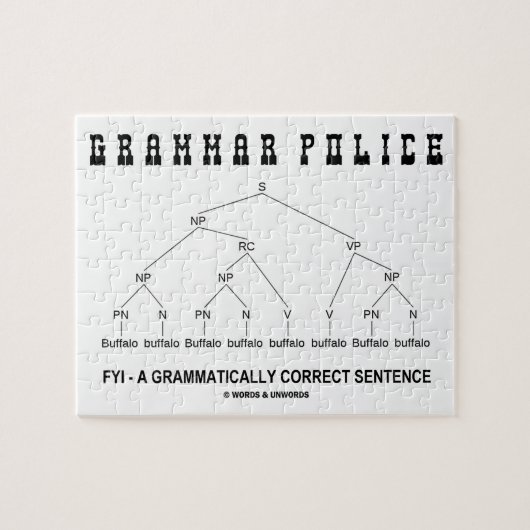 Puzzle Grammar Police (Buffalo 8 Fois La Peine Correcte) (Horizontal)