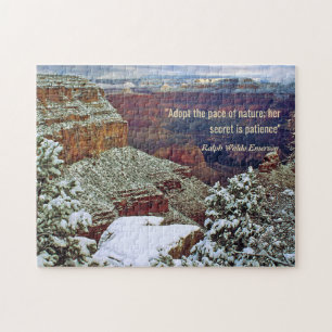 Puzzle Grand Canyon en hiver avec la citation Emerson