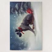 Puzzle Grand Dane Noël hiver neige (Vertical)