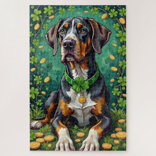 Puzzle Grand Danois Chanceux de la Saint-Patrick (Vertical)