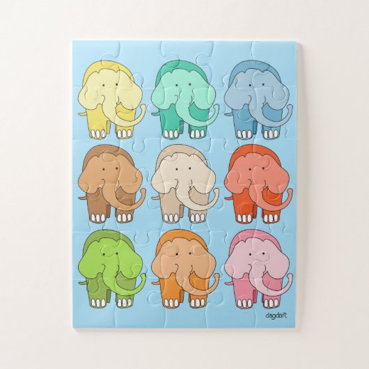 Puzzle Grand Éléphant aux Pieds Mignons (Vertical)