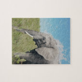 Puzzle Grand éléphant gris exotique marchant (Horizontal)