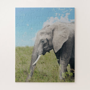 Puzzle Grand éléphant gris exotique marchant