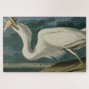 Puzzle Grand héron blanc, des Oiseaux d'Amérique d'Audubo