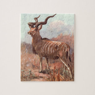 Puzzle Grand Kudu Antelope par Swan, animal sauvage Vinta