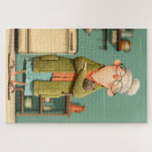 Puzzle Grand-mère charmante et son chat (Horizontal)