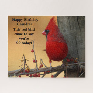 Puzzle Grand-mère du Cardinal des oiseaux rouges