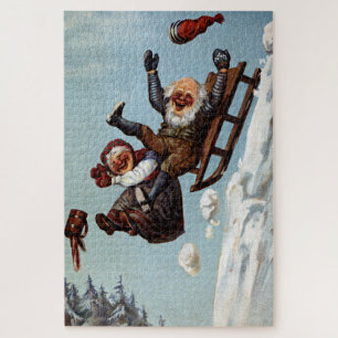 Puzzle Grand-mère Grand-père Noël traîneau Wilhelm Larsen