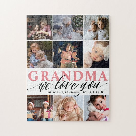 Puzzle Grand-mère We Love You Photo Collage  (Vertical)