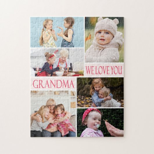 Puzzle Grand-mère We Love You Photo Collage (Vertical)