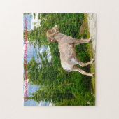 Puzzle Grand mouton à cornes du Montana. voeux de Noël (Vertical)