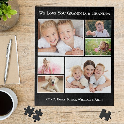Puzzle Grand-parents 6 Photo Noir