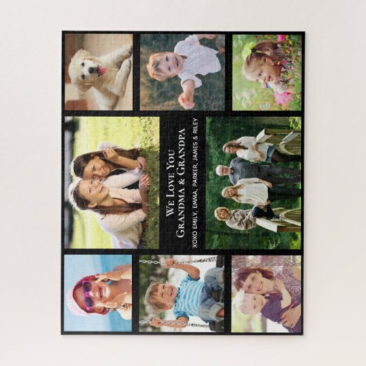 Puzzle Grand-parents Vous Aimez Collage Photo Personnalis (Vertical)