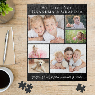 Puzzle Grand-parents We Love You 6 Photo Collage