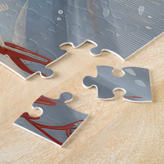 Puzzle Grand Pyrénées Chien équitation Moto Noël (Côté)