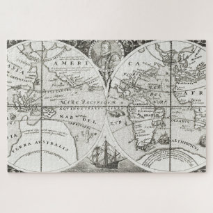 Puzzle Grand Voyages Vieux Antique Carte générale Monde