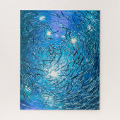 Puzzle Grande école Grey de poisson d'océan (Vertical)