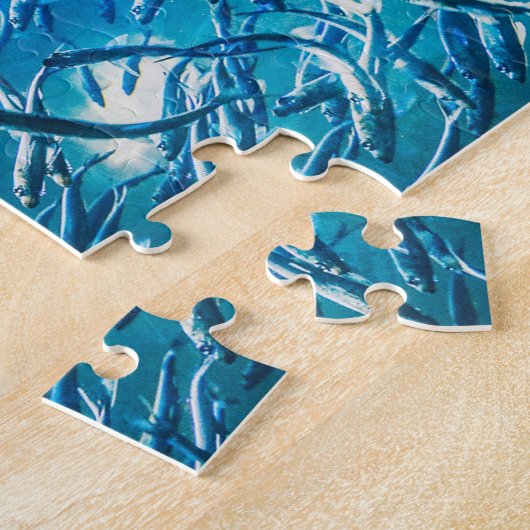 Puzzle Grande école Grey de poisson d'océan (Côté)