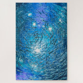 Puzzle Grande école Grey de poisson d'océan (Vertical)