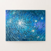 Puzzle Grande école Grey de poisson d'océan (Horizontal)