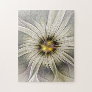Puzzle Grande fleur d'ivoire, art fractal moderne abstrai