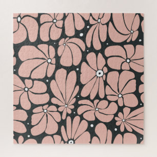 Puzzle Grande floraison stylisée, motif floral transparen
