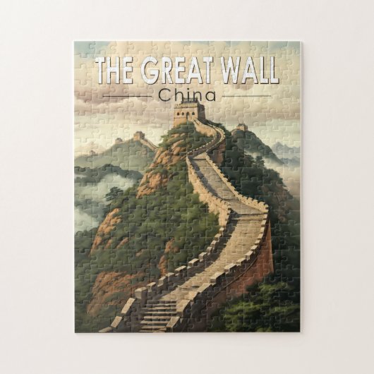 Puzzle Grande Muraille de Chine Travel Art Vintage (Vertical)