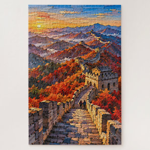 Puzzle Grande Muraille en feu d'automne