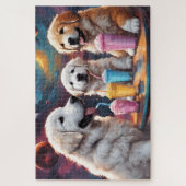 Puzzle Grande Pyrénées Maman et Marionnettes avec Milksha (Vertical)