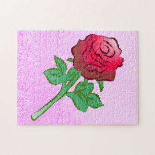 Puzzle Grande Rose Rouge