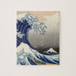 Puzzle Grande vague Kanagawa peinture japonaise<br><div class="desc">Vague japonaise de coupe de bois — Vague du Mont Fuji par Hokusa Une grande vague est dans l'océan — et vous voyez le Mont Fuji dans l'arrière - plan lointain — la vague s'enroule autour du grand Mont Fuji. La vague géante est si intense que vous pourriez presque manquer...</div>