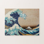 Puzzle Grande vague par Hokusai Vintage japonais<br><div class="desc">La Grande Vague au large de Kanagawa (神 奈 川 浪 裏) est une vintage impression de blocs de bois ukiyo-e de l'artiste japonais Katsushika Hokusai, réalisée entre 1829 et 1832 - d'abord dans la série des Trente-six Vues du Mont Fuji.</div>