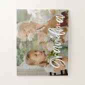 Puzzle Grandma Love Script cadeau personnalisé (Vertical)
