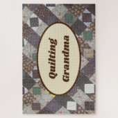 Puzzle Grandma Quilting Motif Photo Quilt (Vertical)
