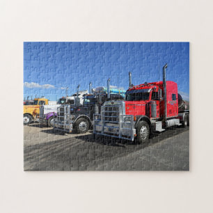 Puzzle Grands camions à la halte routière américaine