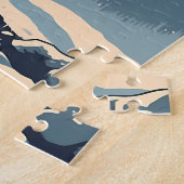 Puzzle Grands pyrénées dans la forêt enneigée au coucher  (Côté)