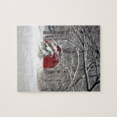Puzzle Grange rouge dans la neige 2011 (Horizontal)