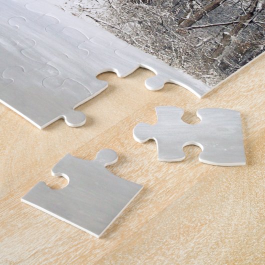 Puzzle Grange rouge dans la neige 2011 (Côté)