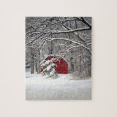 Puzzle Grange rouge dans la neige 2011 (Vertical)