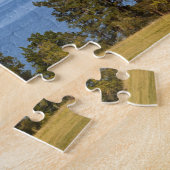 Puzzle Grange rouge situé le long du pittoresque lac Flat (Côté)