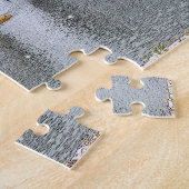 Puzzle Grange rouge sous la neige peintre (Côté)