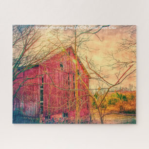 Puzzle Grange rustique Ohio.Noël salutations