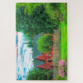 Puzzle Grange rustique Vermont.Noël salutations (Vertical)